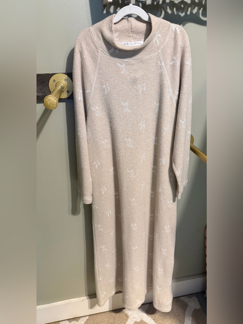 Oscar de la Renta Beige Maxi Dress with Sparkle Accents